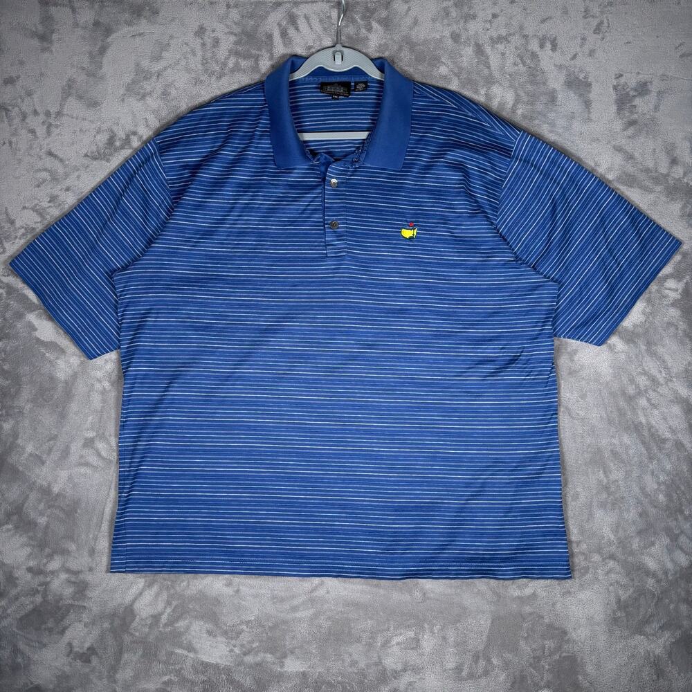 Clubhouse Collection Masters Blue Striped Polo Shirt XXL 100% Cotton Italy